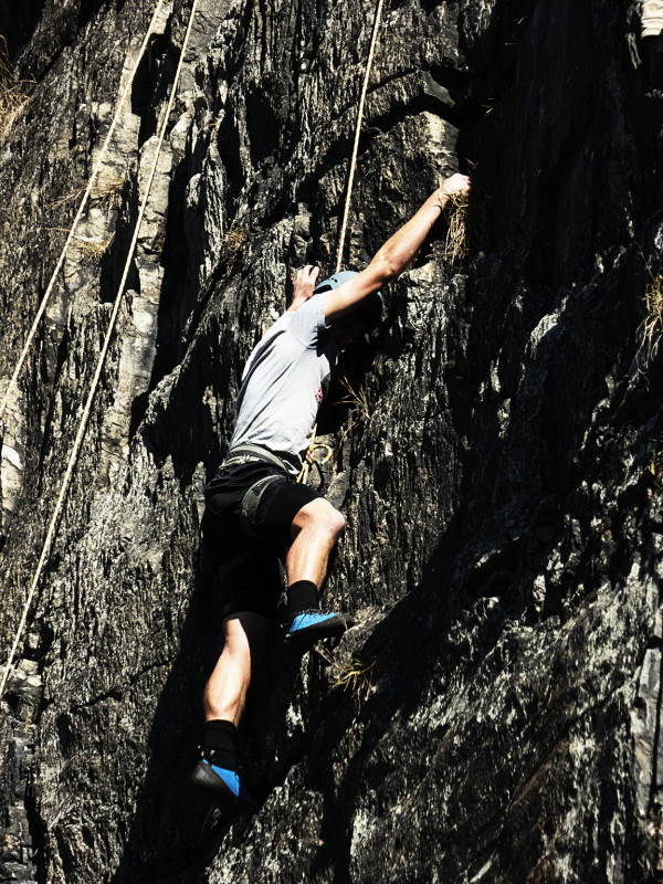 Rock Climber on Chickies Rock near Lancaster, PA.