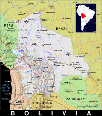 Bolivia, map courtesy Ian Macky, Portable Atlas.
