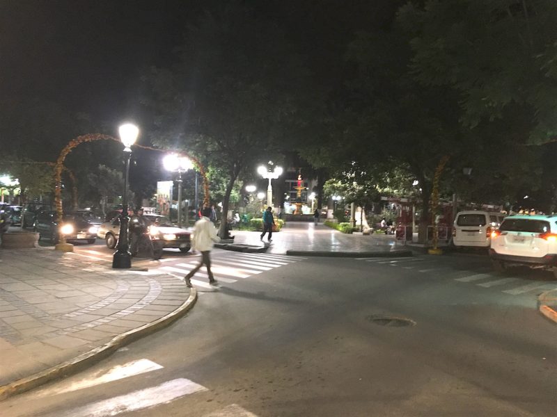 One evening while I was in Tarija, Bolivia, I had a chance to get close to the plaza. What a busy place!