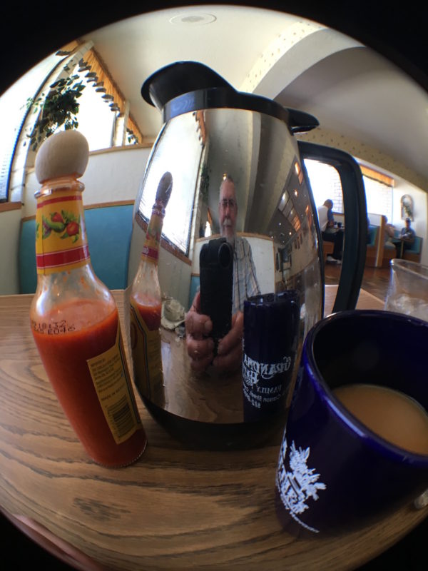 While I breakfast, I was playing around with the fisheye converter and my iPhone.