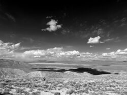 One of my friends riding to the next hilltop to check the view.
